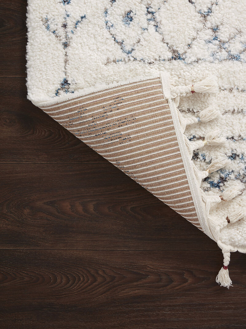 Ronnie RON02 Ivory/Sky 18" x 18" Sample Rug