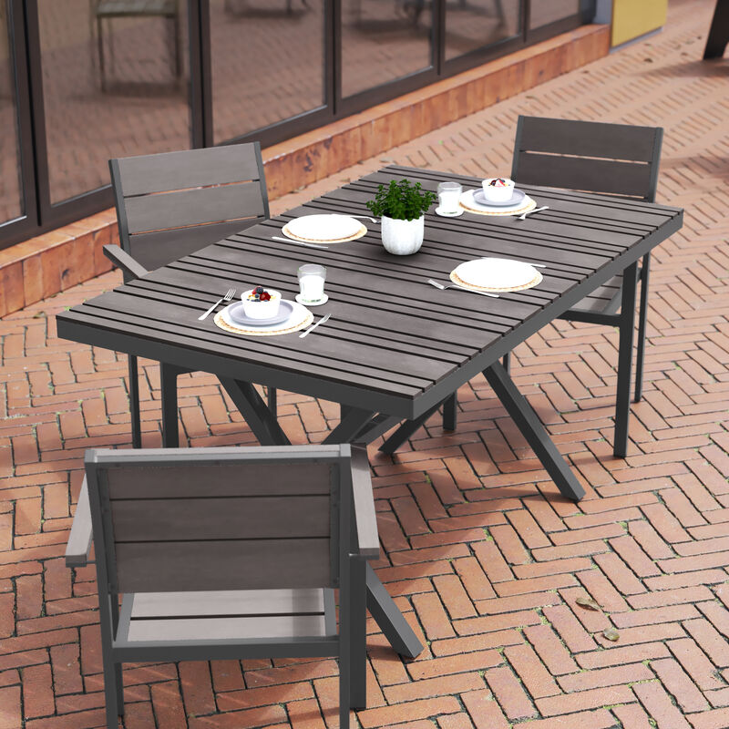 Faux Teak Restaurant Table