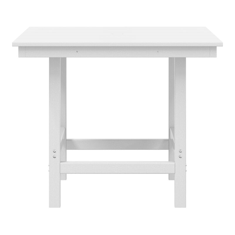 WestinTrends 5-Piece HDPE Outdoor Square Patio Dining Table Set with Armless Side Chairs