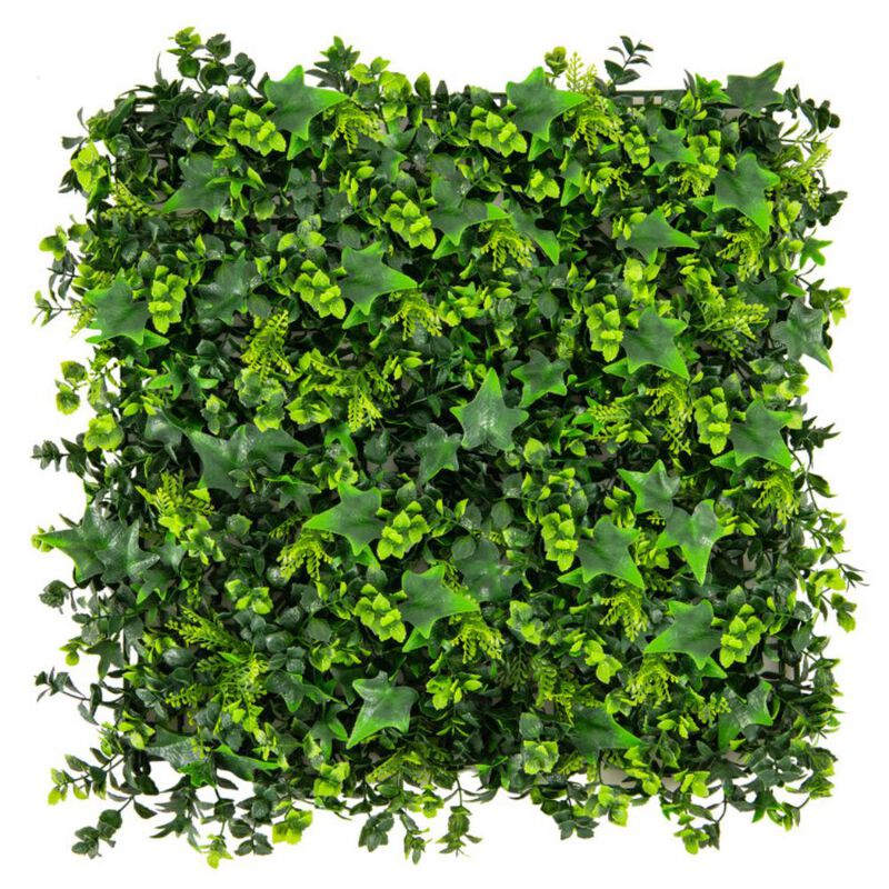 Hivvago 12 Pieces 20 x 20 Inch Artificial Greenery Foliage Panels with Insertable Branches