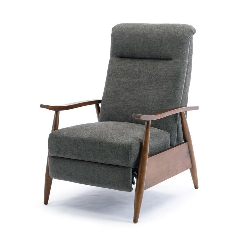 Comfort Pointe Soren Wood Arm Push Back Recliner - Charcoal
