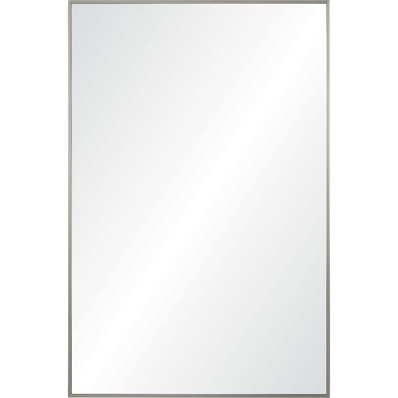35.5" Clear Nickel Finished Framed Rectangular Wall Mirror