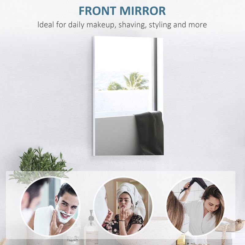 White Bathroom Storage: Recessed Medicine Cabinet with Mirror & Shelves