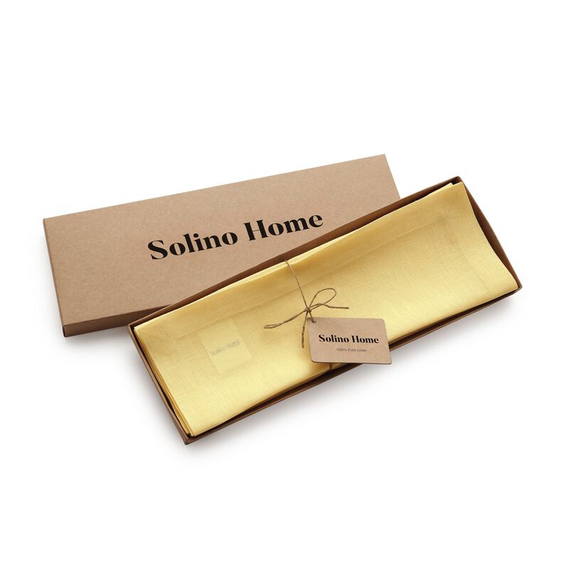 Solino Home 100% Pure Linen Placemats 14 x 19 Inch Set of 4 | Fete