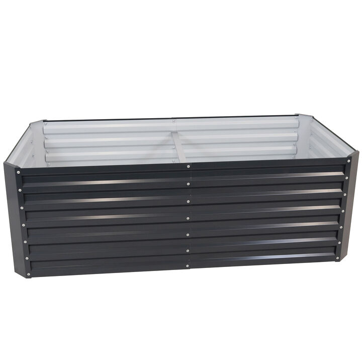 Sunnydaze Galvalume Steel Rectangle Raised Garden Bed - 71 in