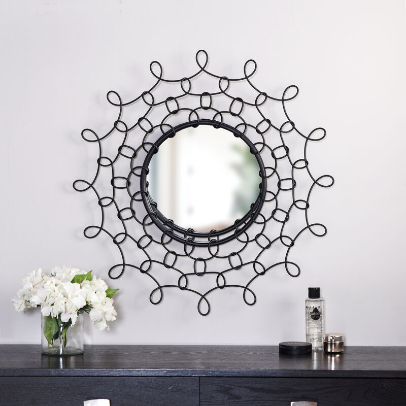 Black Chain Link Mirror Large