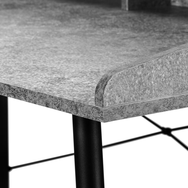 Monarch Specialties I 7540 Computer Desk, Home Office, Laptop, Storage Shelves, 48"L, Work, Metal, Laminate, Grey, Black, Contemporary, Modern