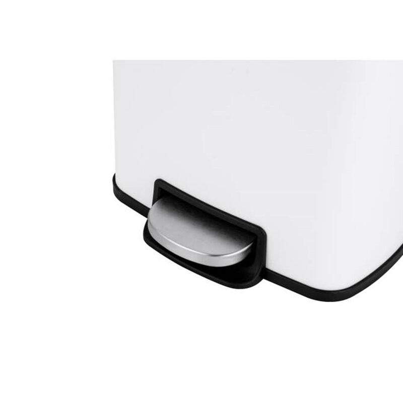 1.3 Gallon Stylish Rectangular Shape Matt White Trash Can
