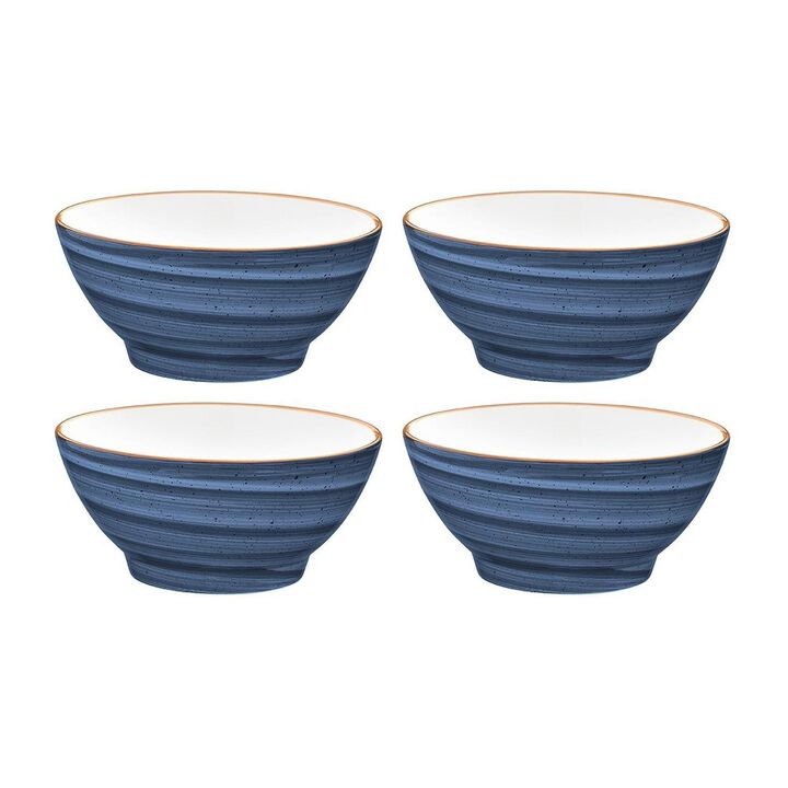 Dusk dia.4.75" h:2.25" 10 oz. Round Blue Porcelain Bowl (Set of 4)
