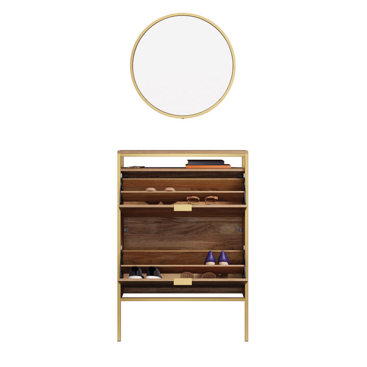 International Lux Shoe Cabinet with Mirror