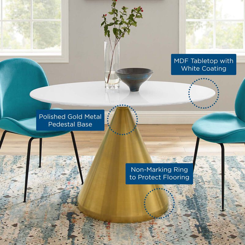 Modway - Tupelo 48" Oval Dining Table Gold White