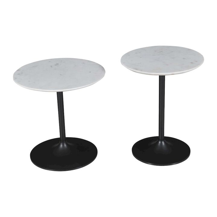 Jofran Camille Solid Marble and Iron Modern Luxury Accent Tables (Set of 2)