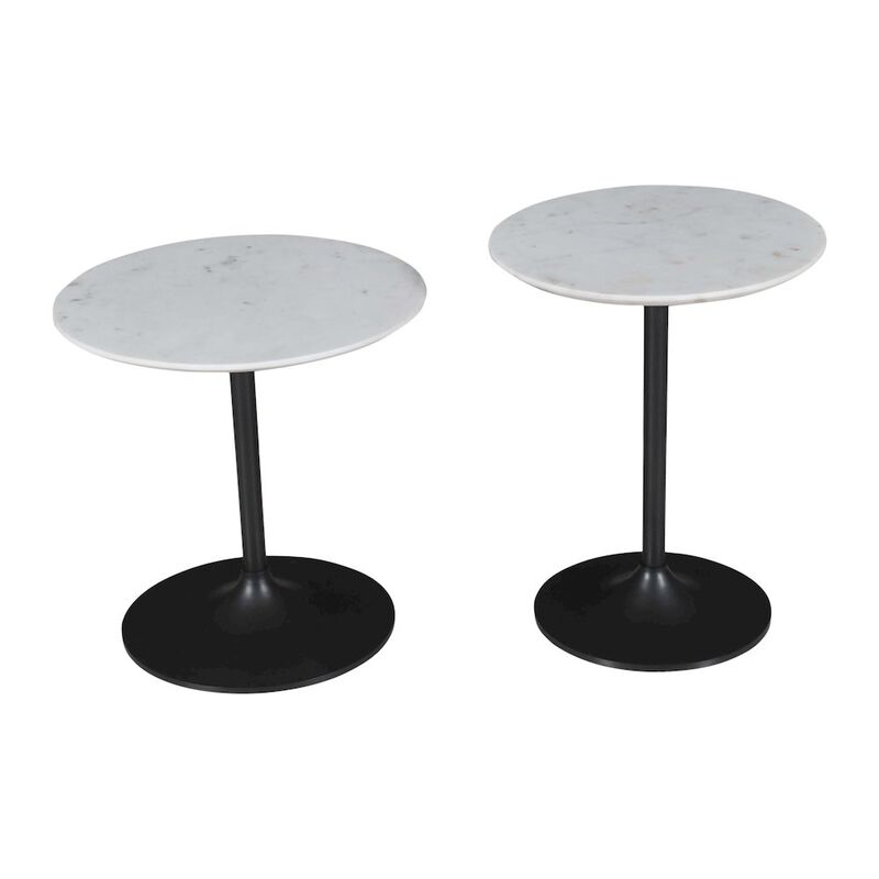 Jofran Camille Solid Marble and Iron Modern Luxury Accent Tables (Set of 2)