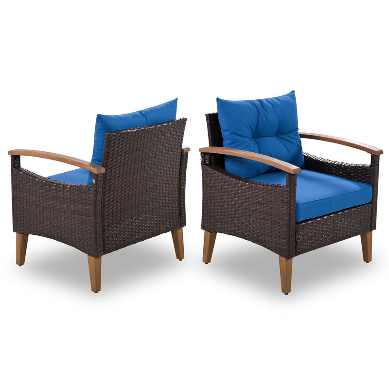 Merax 4-Piece Garden Furniture, Patio Seating Set, PE Rattan Outdoor Sofa Set