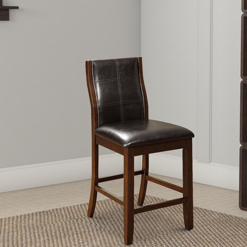Townsend II Leatherette Parson Chair Counter Height Chair, Set Of 2-Benzara