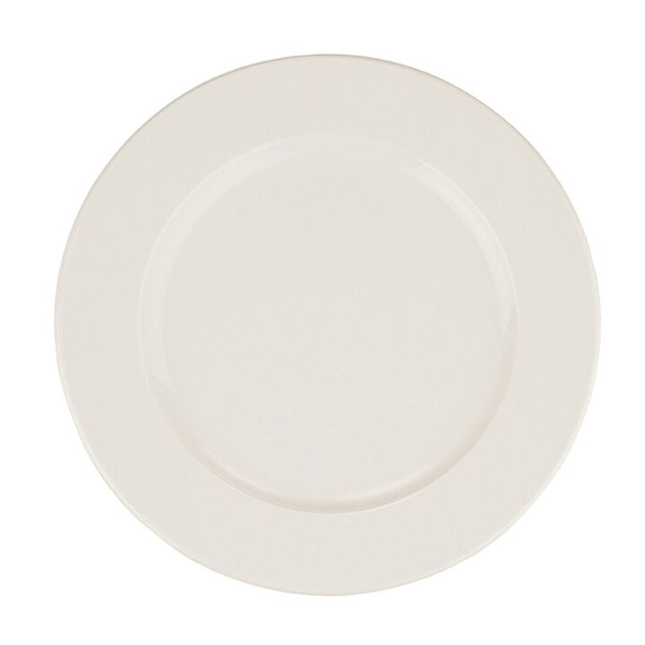 Banquet dia.9.25" Round Warm White Porcelain Plate (Set of 4)