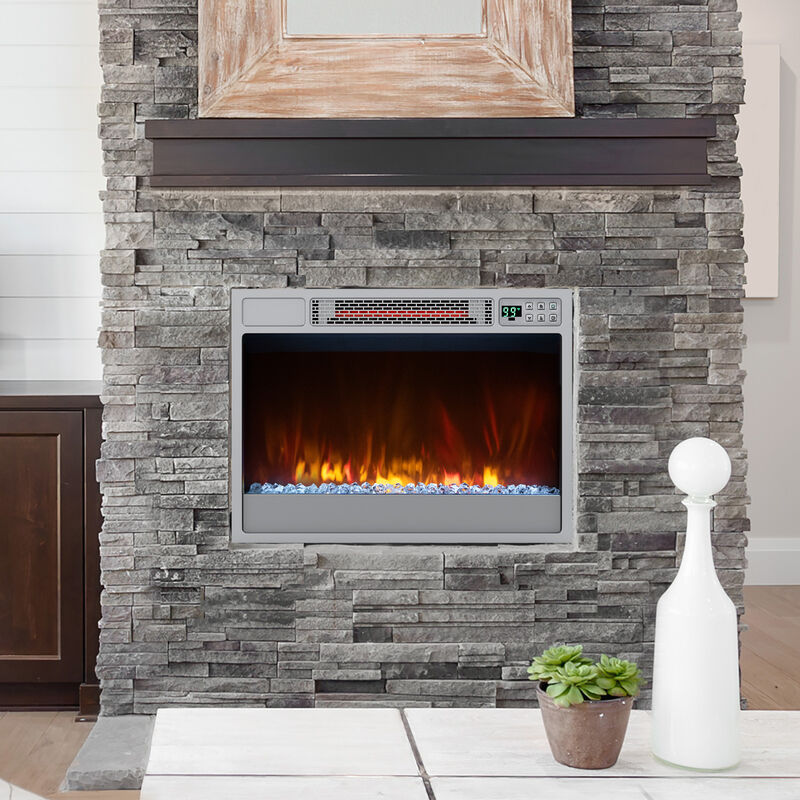 Electric Fireplace Insert with Remote Control for Home or Living Room Heating