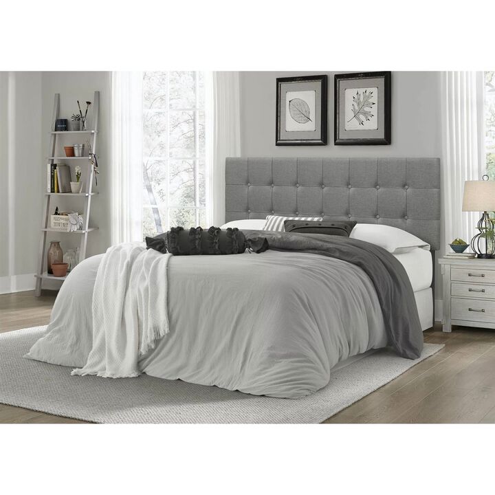 Hivvago Full size Contemporary Button-Tufted Headboard in Grey Upholstered Fabric