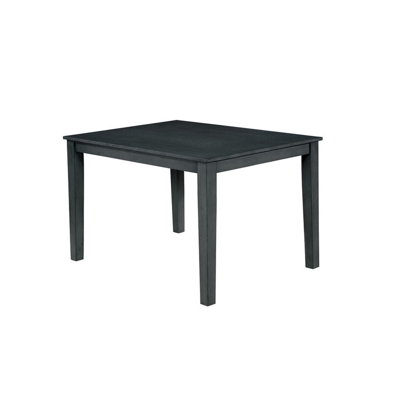 5 Piece Dining Set: Weathered Gray Table, Beige Chairs