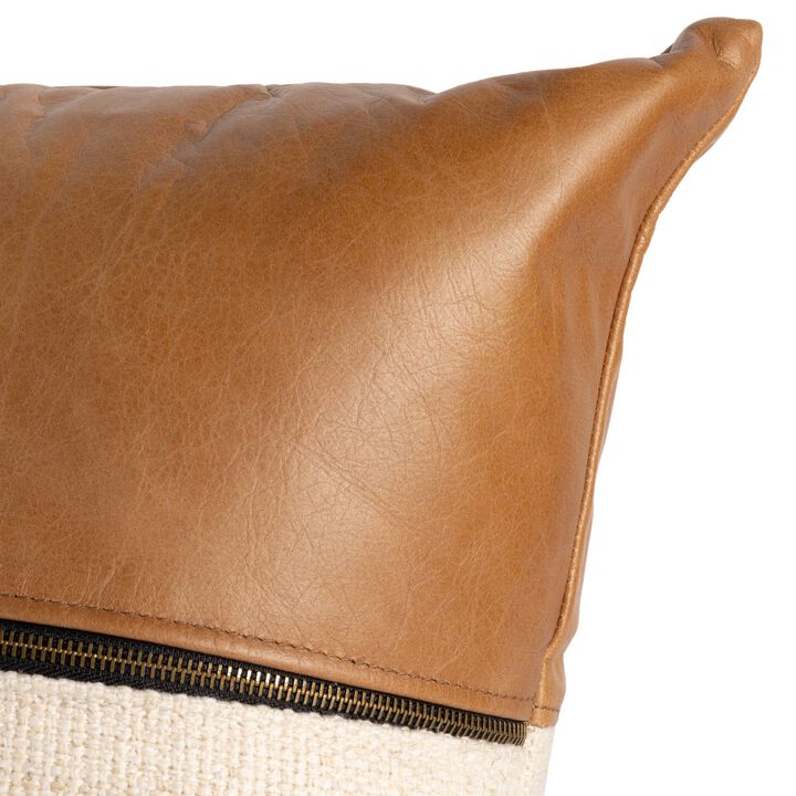 Leather & Linen Pillow