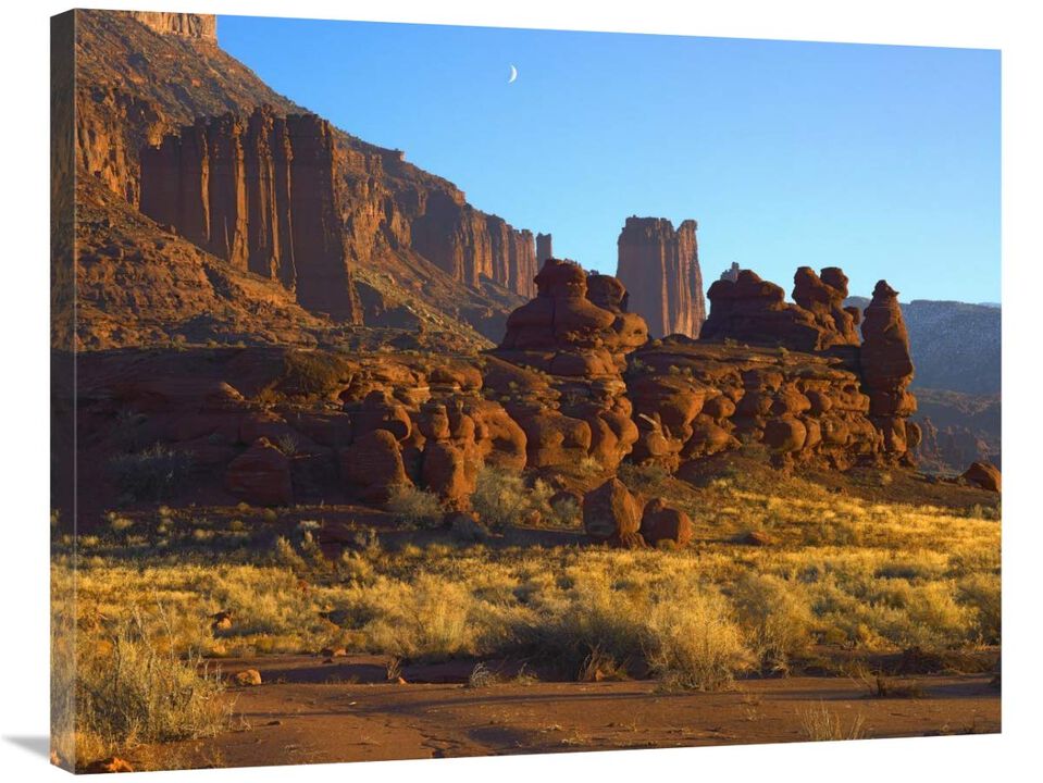 Fisher Towers at Professor Valley, Utah-Canvas Art-35x28