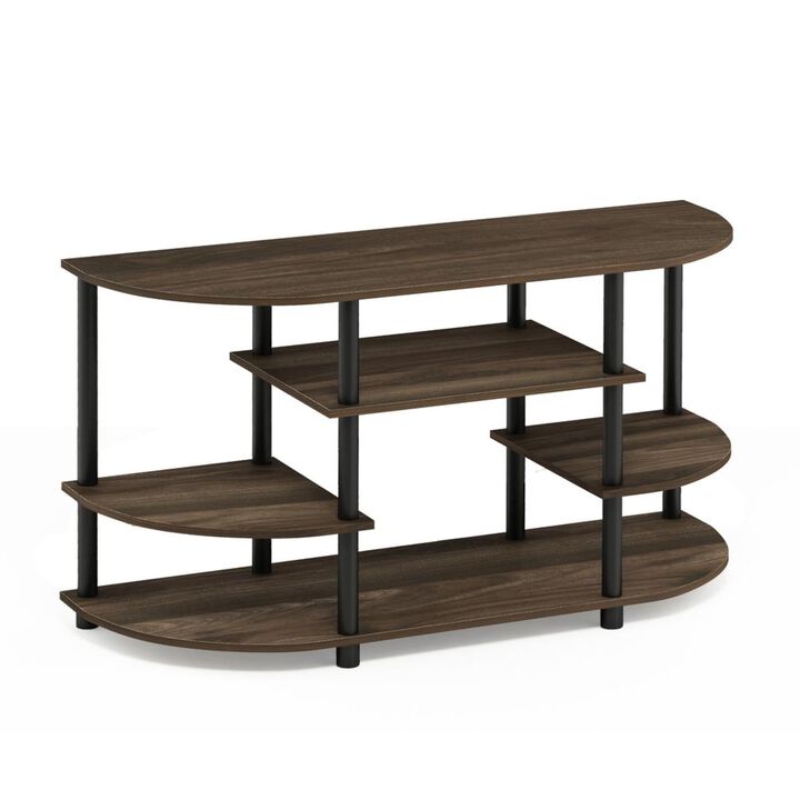 Furinno Furinno JAYA 15116 Simple Design Corner TV Stand, Columbia Walnut/Black