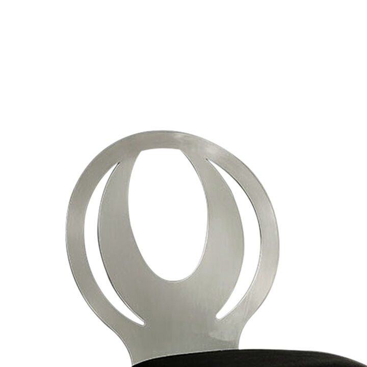 Orla Contemporary Side Chair With Black Microfabric Seat, Set of 2-Benzara