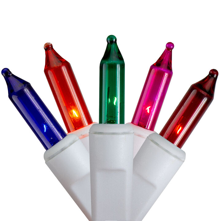 300 Count Multicolor Mini Icicle Christmas Lights  9.5ft White Wire
