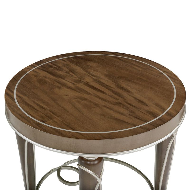 Michael Amini Villa Cherie End Table - Hazelnut