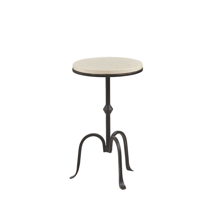 Gracie Mills Barron Marble Top Pedestal Accent Table