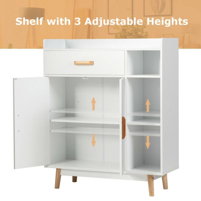 Hivvago Floor Storage Cabinet Free Standing Cupboard Chest