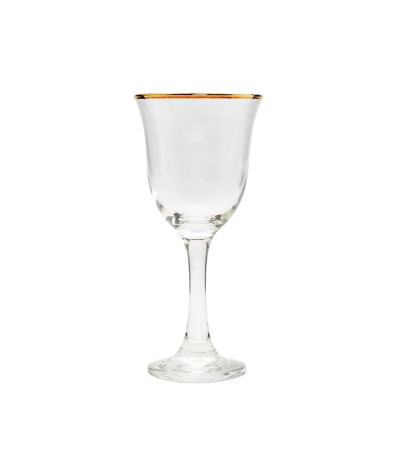 Set of 6 Water Glasses With Gold Rim