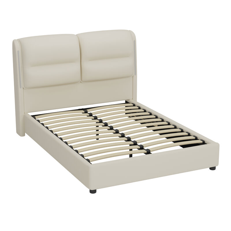 Merax Hydraulic Platform Bed with Lift Up Storage