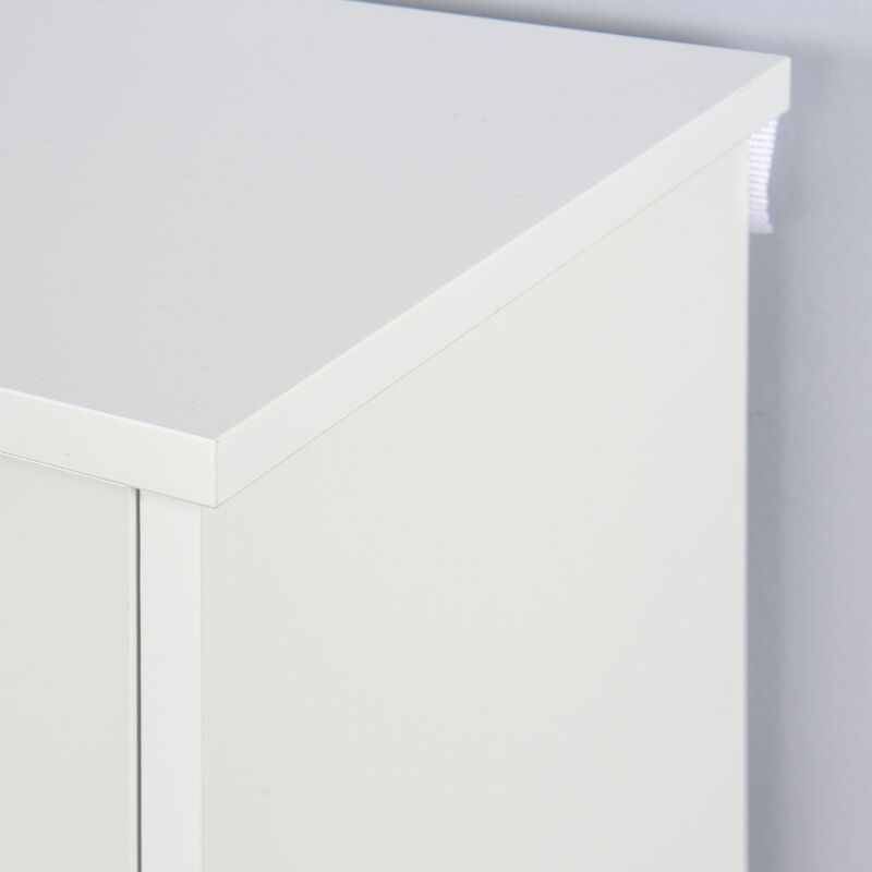 White Wooden Shoe Cabinet with 3 Flip Doors