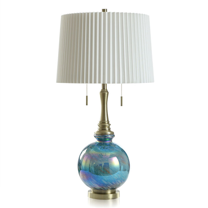Iridescent Aqua Table Lamp