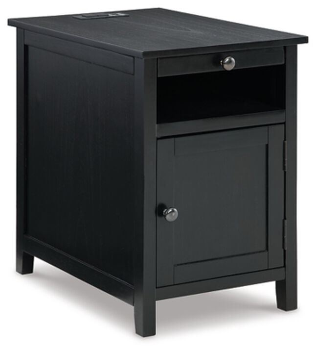 Black Chairside End Table