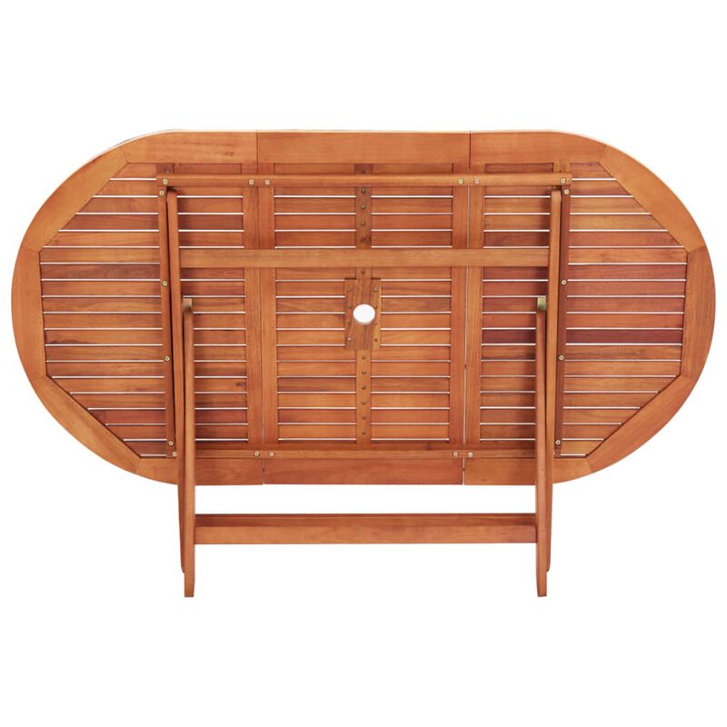 vidaXL Folding Garden Table 63"x33.5"x29.5" Solid Eucalyptus Wood