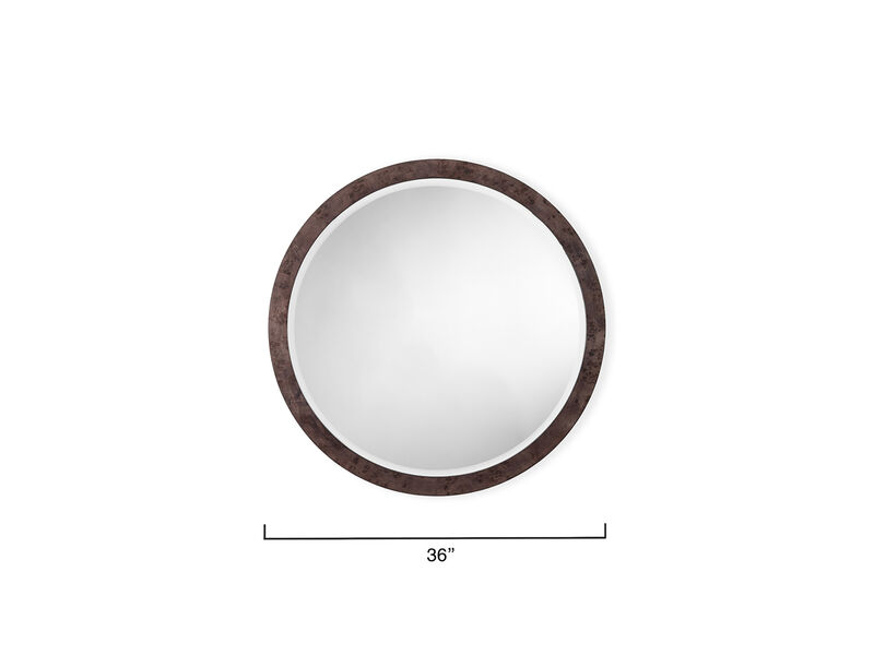 Chandler Round Mirror, Charcoal