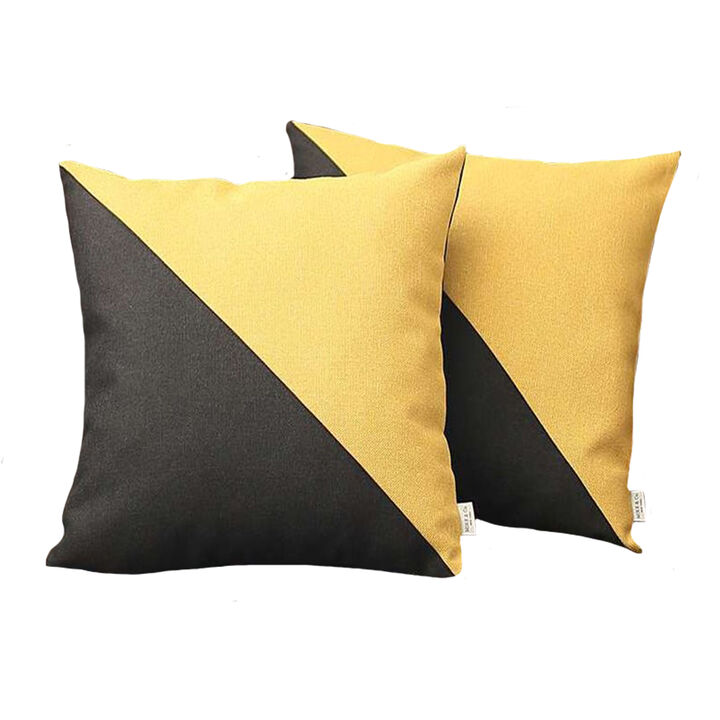 Hivvago Set Of Two 18" X 18" Geometric Zippered Handmade Polyester Throw Pillow