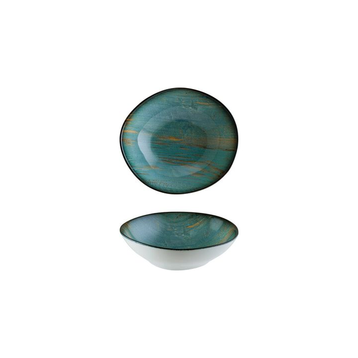 Madera 7" x 6.5" x h:2" 17 oz. Organic Decorated Porcelain Bowl (Set of 4)