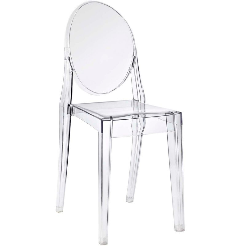 Clear Casper Dining Side Chair-Benzara