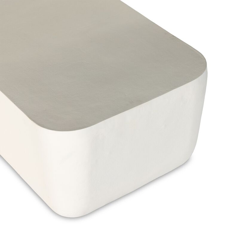 Basil Outdoor Rectangular Coffee Table - Matte White