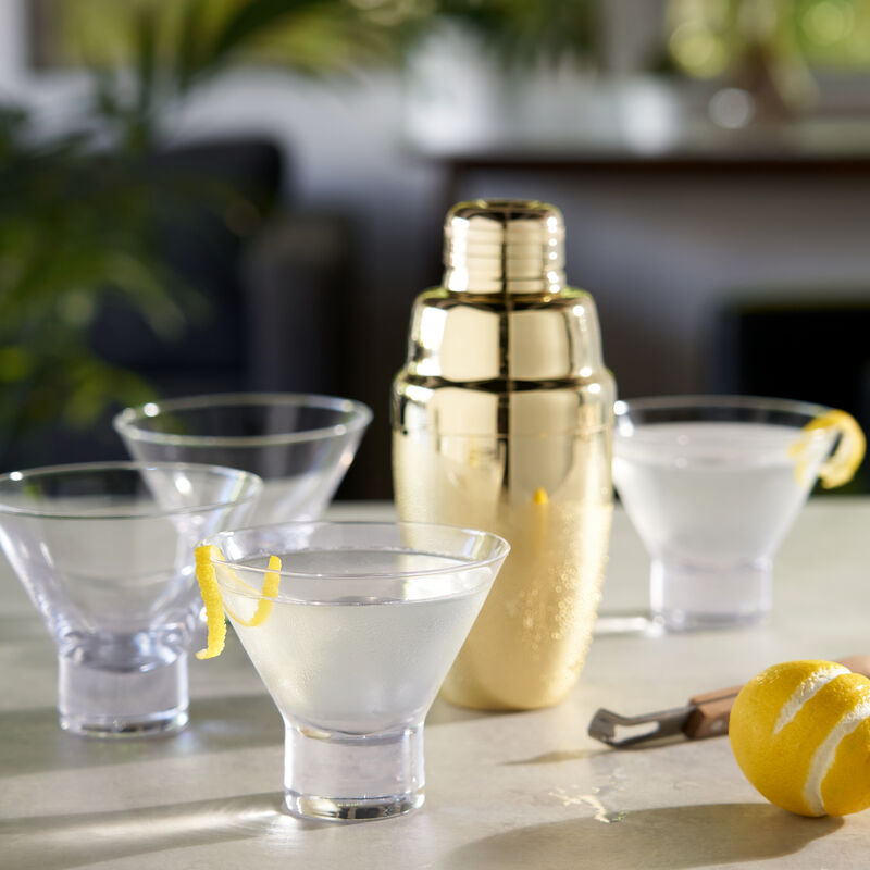 Raye Heavy Base Crystal Stemless Martini Glasses Set of 4
