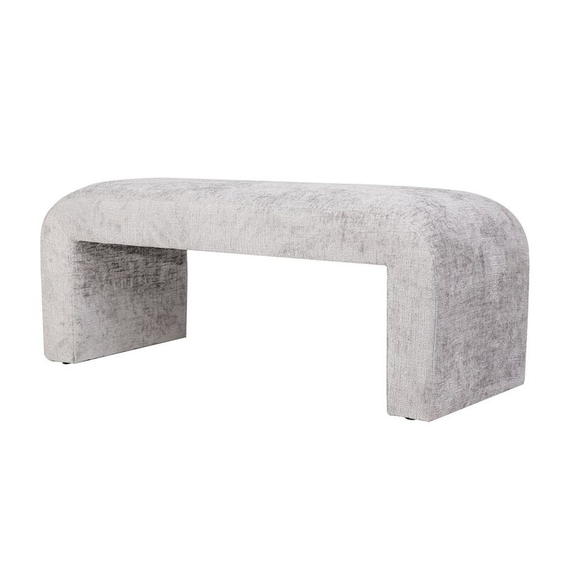 Jofran Sophia Modern Luxury Curved Upholstered Waterfall Jacquard Bench - Small