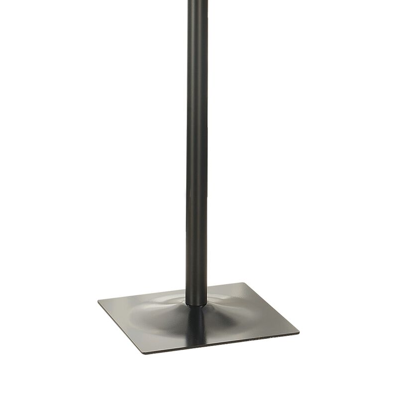 Industrial Square Metal Bar Table With Wooden Top, Black - Benzara