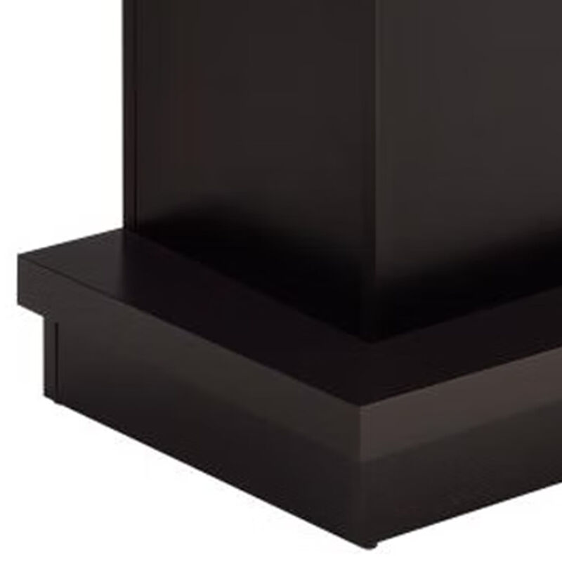 Contemporary Sofa Table With Pedestal Base, Cappuccino Brown-Benzara