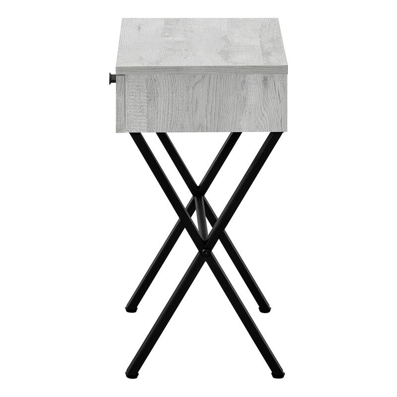 Monarch Specialties I 3451 Accent Table, Side, End, Nightstand, Lamp, Storage Drawer, Living Room, Bedroom, Metal, Laminate, Grey, Black, Contemporary, Modern