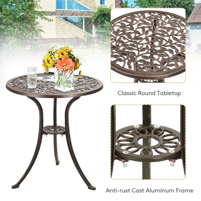 Hivvago 3 Pieces Cast Aluminum Bistro Set