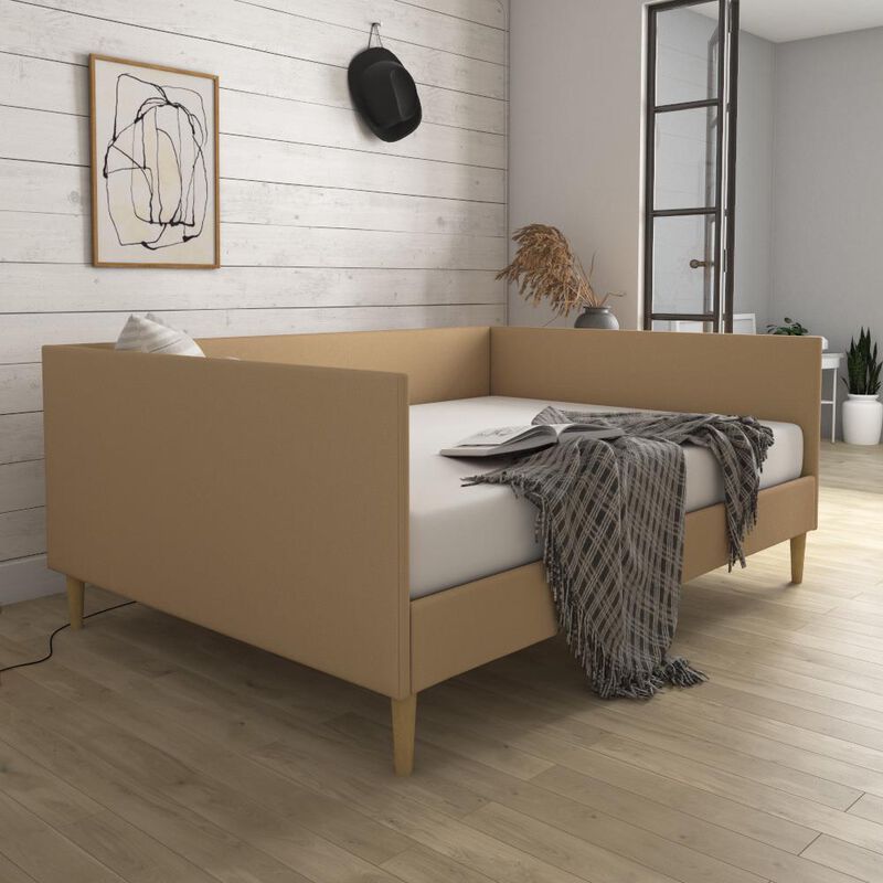 Atwater Living Francis Mid Century Daybed, Full, Tan Linen