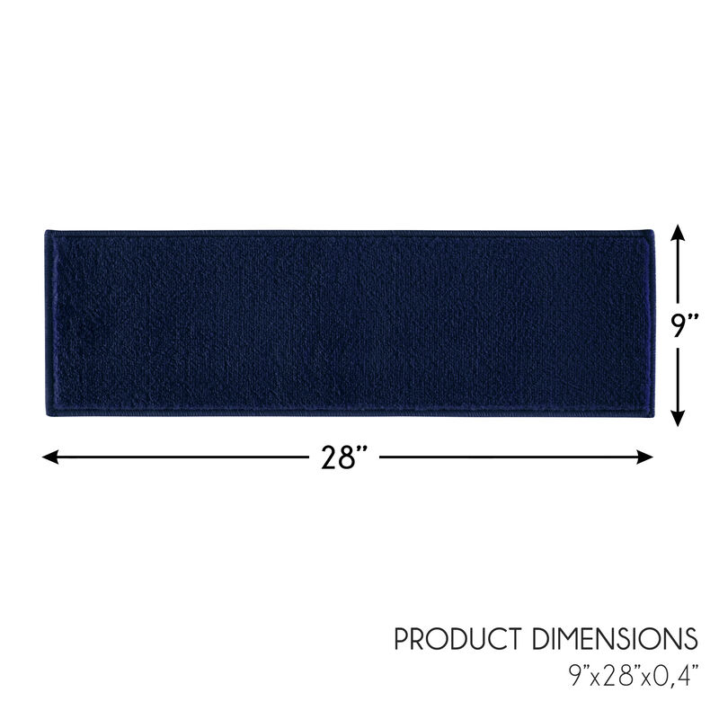 SUSSEXHOME Carpet Stair Treads Easy to Install with Double Adhesive Tape - Safe, 9" X 28" - Navy